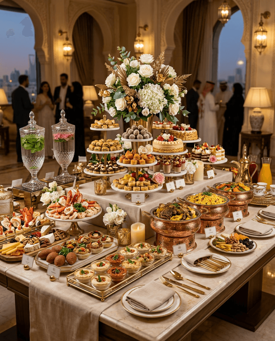 Premium catering service arranged for an elegant event